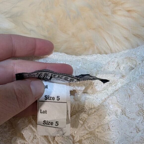 Vintage Chauncey St. Ivory Lace Midi Dress Women Size 5 - Picture 8 of 10